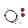 KnitPro Drut / kabel do krótkich wymiennych okrągłych igieł dziewiarskich 20 cm (staje się 40 cm wraz z igłami) Fioletowy
