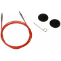 KnitPro Drut / kabel do wymiennych okrągłych igieł dziewiarskich 76 cm (staje się 100 cm wraz z igłami) Czerwony