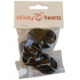 Infinity Hearts Pull Button Black 30mm - 10 szt.
