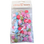 Infinity Hearts Fabric Covered Buttons with Dots 16,5mm - 100 szt.