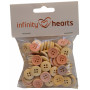 Infinity Hearts Buttons Wood Dots Ass. kolory 15 mm - 100 szt.
