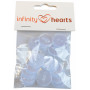 Przycisk Infinity Hearts akrylowy biały 19 mm - 20 szt.