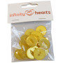 Przycisk Infinity Hearts akrylowy żółty 19 mm - 20 szt.