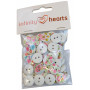 Infinity Hearts Buttons Wood Flowers Ass. kolory 15 mm - 50 szt.