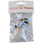 Bezpieczne oczka Infinity Hearts z makijażem Żółte/Niebieskie 13x20mm - 5 zestawów