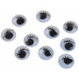 Infinity Hearts Rolling Eyes z brwiami do przyklejenia 15 mm - 10 szt.