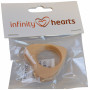 Drewniany pierścień Infinity Hearts Serce 50x50mm - 1 szt.