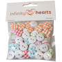 Infinity Hearts Assorted Buttons Wood 15mm - 100 szt.