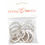 Brelok do kluczy Infinity Hearts z łańcuszkiem w kolorze srebrnym 28 mm - 10 szt.