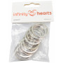 Brelok do kluczy Infinity Hearts w kolorze srebrnym 30 mm - 10 szt.