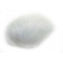 Pompon z frędzlami z sierści królika biały 60 mm