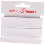 Infinity Hearts Taśma do Obszywania/Lamówka 100% Bawełna 40/20mm 01 Biała - 5m
