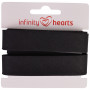 Infinity Hearts Taśma do Obszywania/Lamówka 100% Bawełna 40/20mm 02 Czarna - 5m