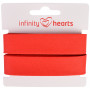 Infinity Hearts Taśma do Obszywania/Lamówka 100% Bawełna 40/20mm 04 Czerwona - 5m