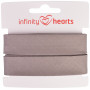 Infinity Hearts Taśma do Obszywania/Lamówka 100% Bawełna 40/20mm 19 Szara - 5m