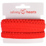 Infinity Hearts Lamówka Elastyczna Łamana Koronka 22/11mm 250 Czerwona - 5m