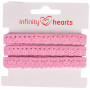 Infinity Hearts Lace Ribbon Poliester 11mm 09 Różowy - 5m