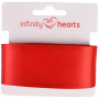 Infinity Hearts Wstążka Satynowa Dwustronna 38mm 250 Czerwona - 5m