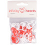 Markery do ściegów Infinity Hearts czerwone/białe 22 mm - 30 szt.