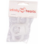 Łańcuszek do smoczka Infinity Hearts Adapter Biały 5x3cm - 5 szt.