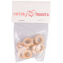 Pierścienie drewniane Infinity Hearts / Pierścienie kurtynowe drewniane okrągłe 20 mm - 10 szt.