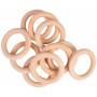 Pierścienie drewniane z sercem Infinity / Pierścienie do zasłon drewniane okrągłe 50 mm - 10 szt.