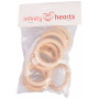Pierścienie drewniane Infinity Hearts / Pierścienie kurtynowe drewniane okrągłe 60 mm - 10 szt.