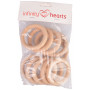 Pierścienie drewniane Infinity Hearts / Pierścienie kurtynowe drewniane okrągłe 70 mm - 10 szt.
