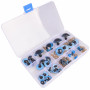 Bezpieczne oczy Infinity Hearts / Oczy Amigurumi w plastikowym pudełku Niebieskie 8-30 mm - 18 zestawów