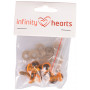 Infinity Hearts Oczka Zaciskowe do Maskotek Amigurumi Pomara?czowe 12mm - 5 zestawów