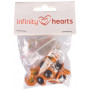 Infinity Hearts Oczka Zaciskowe do Maskotek Amigurumi Pomara?czowe 16mm - 5 zestawów 