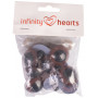 Infinity Hearts Oczka Zaciskowe do Maskotek Amigurumi Brązowe 30mm - 5 zestawów
