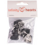 Powieki Infinity Hearts do bezpiecznych oczu 14-16 mm czarne - 5 zestawów