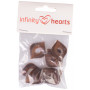 Powieki Infinity Hearts do bezpiecznych oczu 14-16 mm brązowe - 5 zestawów