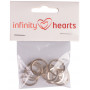 Brelok do kluczy Infinity Hearts w kolorze srebrnym o grubości 20 mm - 10 szt.