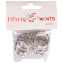 Brelok do kluczy Infinity Hearts Gruby srebrny 25 mm - 10 szt.