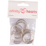 Brelok do kluczy Infinity Hearts Gruby srebrny 30 mm - 10 szt.