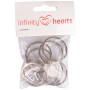 Brelok do kluczy Infinity Hearts Gruby srebrny 35 mm - 10 szt.