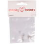 Cienki srebrny brelok do kluczy Infinity Hearts 5 mm - 10 szt.