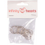Cienki srebrny brelok do kluczy Infinity Hearts 20 mm - 10 szt.
