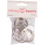 Cienki srebrny brelok do kluczy Infinity Hearts 35 mm - 10 szt.