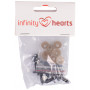 Bezpieczne oczy Infinity Hearts / Amigurumi Eyes Fox Black 12mm - 5 zestawów