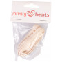 Infinity Hearts Wstążka Materiałowa z Nadrukiem Wybrane Słowa z Serduszkami 15mm - 3 metry