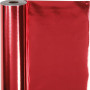 Papier prezentowy, czerwony, szer: 50 cm, 65 g, 100 m/ 1 rolka.