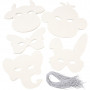 Maski dla zwierząt, białe, wys: 13-24 cm, szer: 20-28 cm, 230 g, 100 szt./ 1 opak.