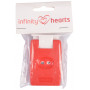 Licznik okrążeń/licznik szpilek Infinity Hearts czerwony 7x4 mm