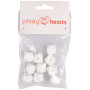 Geometryczne koraliki silikonowe Infinity Hearts Beads białe 14 mm - 10 szt.