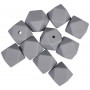 Geometryczne koraliki silikonowe Infinity Hearts Beads Grey 14 mm - 10 szt.