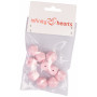 Geometryczne koraliki silikonowe Infinity Hearts Beads Pink 14mm - 10 szt.