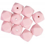Geometryczne koraliki silikonowe Infinity Hearts Beads Różowy 14mm - 10 szt.